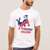 民主党のろば政治IIを蹴るTrompの切札 Tシャツ (正面)