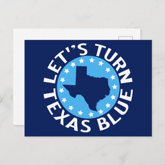 民主党のテキサス州・ブルー投票を行こう ポストカード (正面/裏面)
