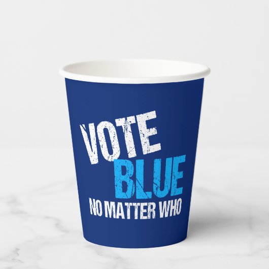 民主党のパーティーを問わず青く投票 紙コップ (裏面)