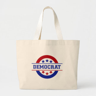 民主党のロゴ 青いスタンプ ラージトートバッグ