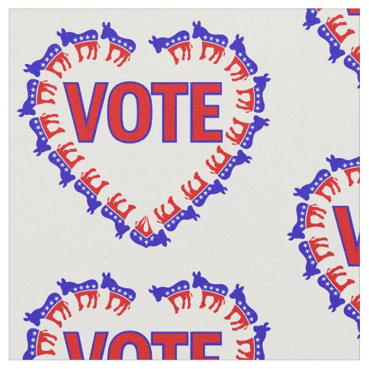 民主党のロバに投票する ファブリック (クローズアップ)