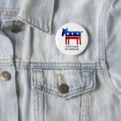 民主党のロバ 名前またはメッセージをカスタマイズ 缶バッジ (インサイチュ)