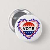 民主党のロバ – 投票ボタン 缶バッジ (正面&裏面)
