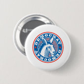 民主党のロバ 缶バッジ (正面&裏面)