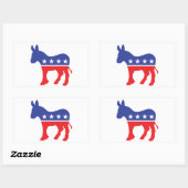 民主党のロバ 長方形シール (シート)