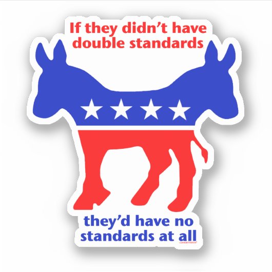 民主党の二重基準 シール (正面)