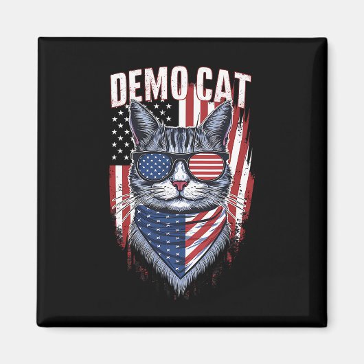 民主党の子どものいない猫レディ自由主義の・エレクトティ マグネット (正面)