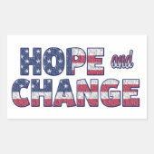 民主党の希望と変更アメリカ国旗のステッカー 長方形シール (正面)