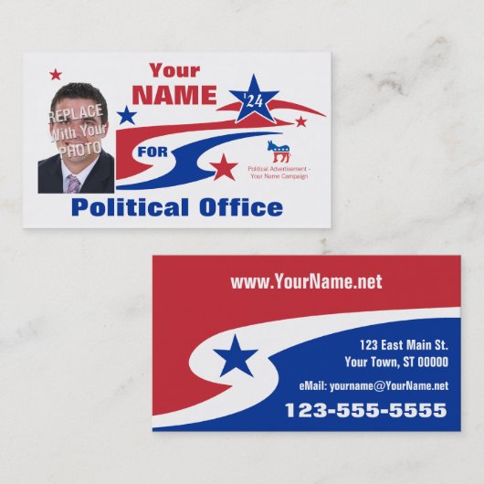 民主党の政治選挙運動 名刺 (正面/裏面)