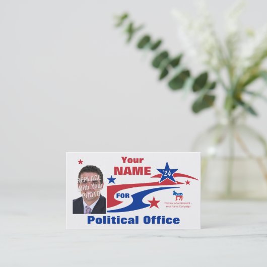 民主党の政治選挙運動 名刺 (スタンド正面)