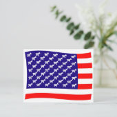 民主党の星とストライプ国旗 ポストカード (スタンド正面)