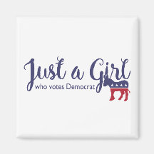 民主党の磁石に投票する少女