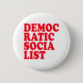 民主党の社会主義者 缶バッジ (正面)
