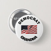 民主党の祖母のボタンとアメリカ国旗 缶バッジ (正面&裏面)