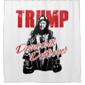 民主党の駆逐艦グラフィックデザインユーモアを切り詰める シャワーカーテン (正面)