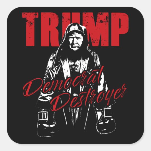 民主党の駆逐艦グラフィックデザインユーモアを切り詰める スクエアシール (正面)