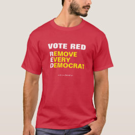 民主党のTシャツを全部赤に投票で削除 Tシャツ