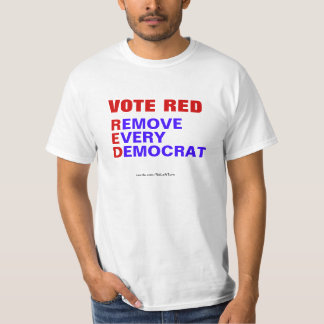 民主党のTシャツを全部赤に投票で削除 Tシャツ