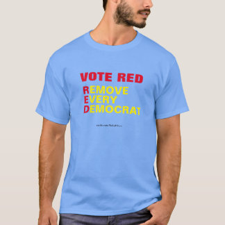 民主党のTシャツを全部赤に投票で削除 Tシャツ