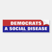 民主党は社会病のバンパーステッカーである バンパーステッカー (正面)