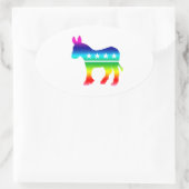 民主党オリジナルドンキーレインボー 楕円形シール (バッグ)