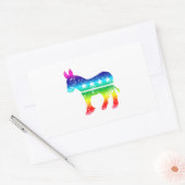 民主党オリジナルドンキーレ動揺してインボー 長方形シール (封筒)