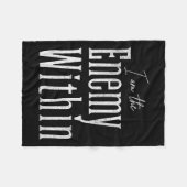 民主党カマラハリスアンチトランプLef内の敵 フリースブランケット (正面(横))