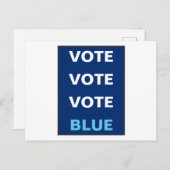 民主党スカイブルー選挙テンプレート ポストカード (正面/裏面)