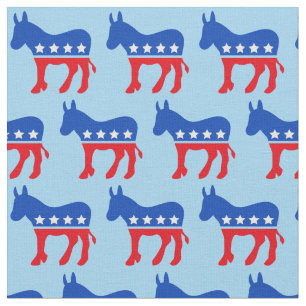 民主党ドンキーのかわいい青い政治 ファブリック