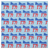 民主党ドンキーのかわいい青い政治 ファブリック (見本)