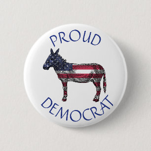 民主党ド誇りを持ったンキーアメリカ国旗記号ボタン 缶バッジ