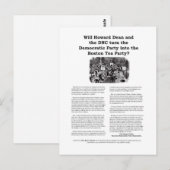 民主党パーティーまたはボストンティーパーティー ポストカード (正面/裏面)