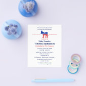 民主党ロゴの政治資金募金フライヤー チラシ (シングル)