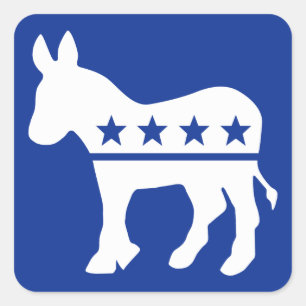 民主党ロバ広場ステッカー スクエアシール