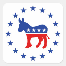 民主党ロバ広場ステッカー スクエアシール