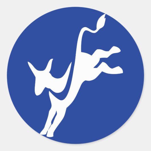 民主党ロバ・ラウンド・ステッカー ラウンドシール (正面)