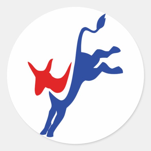 民主党ロバ・ラウンド・ステッカー ラウンドシール (正面)