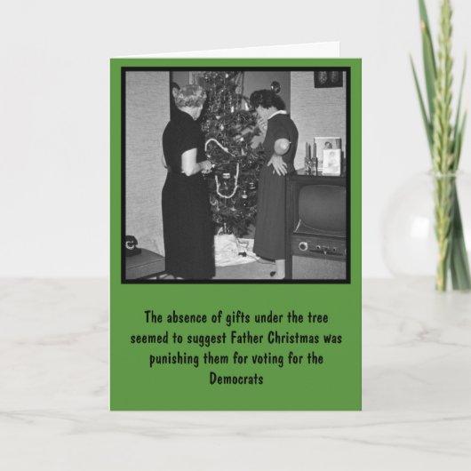 民主党員のおもしろいな反クリスマス シーズンカード (正面)