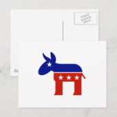 民主党員のろばのギフト ポストカード (正面/裏面)