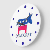 民主党員のろばの時計 ラージ壁時計 (傾斜)