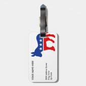 民主党員のろばの荷物のラベル ラゲッジタグ (裏面縦)