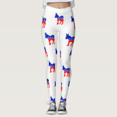 民主党員のろばの記号の赤く白くおよび青のレギンス レギンス (正面)