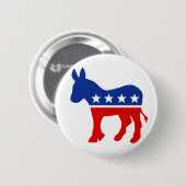 民主党員のろばボタン 缶バッジ (正面&裏面)