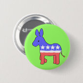 民主党員のろばボタン 缶バッジ (正面&裏面)