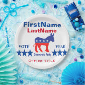 民主党員のカスタムなキャンペーンテンプレート ペーパープレート (パーティー)