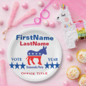 民主党員のカスタムなキャンペーンテンプレート ペーパープレート (パーティー)