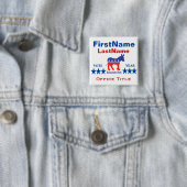 民主党員のカスタムなキャンペーンテンプレート 缶バッジ (インサイチュ)