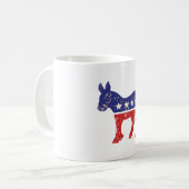 民主党員の元のろば動揺してなタン コーヒーマグカップ (正面左)