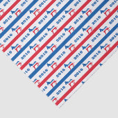 民主党員の愛国心が強い2016年のろばは縞で飾ります 薄葉紙 (詳細)