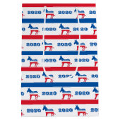 民主党員の愛国心が強い2020年のろばは縞で飾ります ミディアムペーパーバッグ (裏面)